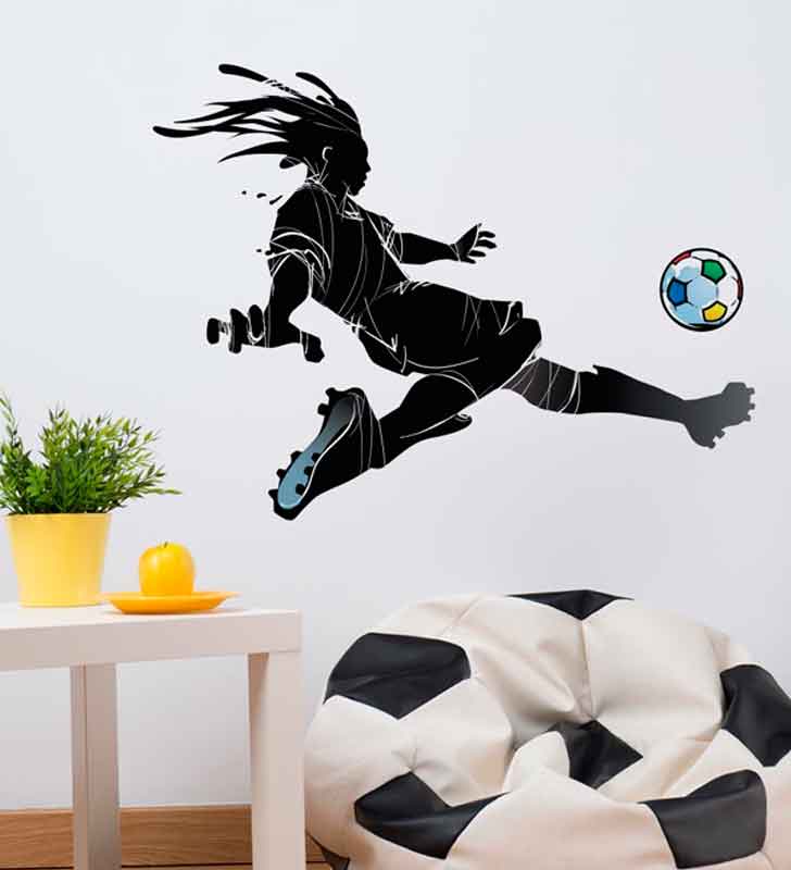 Hoement 1 Conjunto Pessoas De Bonecos Adesivos De Arte De Parede De Futebol  Decoração De Parede Jogar Futebol Adesivo De Parede Decalque De Parede  Fundo Papel De Parede Esportes Aluna