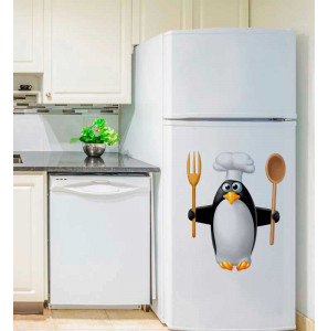 Adesivo de Geladeira Pinguim o Cozinheiro