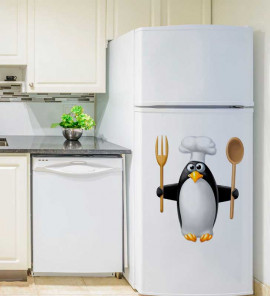 Adesivo de Parede para Cozinha - Pinguim Cozinheiro
