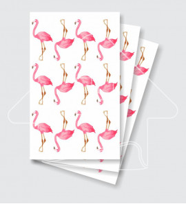Cartela de Adesivo Flamingo